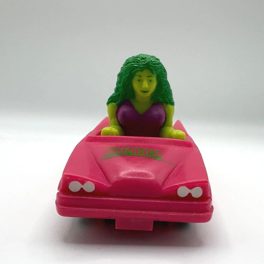 Vintage 1990 Marvel She-Hulk Pink Convertible Toy Car S.I.I. Jennifer Walters
